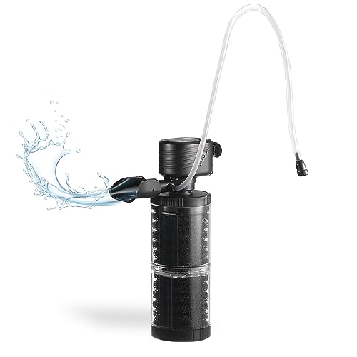 SainSmart XpertMatic 15W Aquarium Filter 2 Stages 238 GPH (900L/h) for Up to 70 Gallon Fish Tank, Submersible Internal Tank Filter and Water Pump, Power Filter for Fish Tank, Aquarium, Pond - size: 15W(238GPH) for Up to 70 Gallon