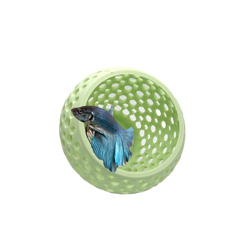 Betta Bulb Hide 2.0 | Betta Rest Fish Tank Ornament Large | Aquarium Cave with Suction Cup for Small Fish Tank, Betta Habitat, Shrimp Hideout, Aquatic Decor Large (Minty Dream) - color: Minty Dream