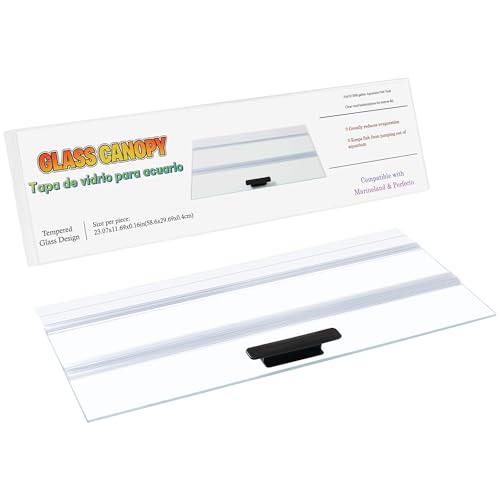 1PCS 23.07x11.69in Tempered Glass Canopy,Aquarium Fish Tank Hoods FITS for 15/20/55-Gallon Aqueon All Glass Marineland Perfecto Aquarium Fish Tank - size: 1PCS-23.07x11.69in
