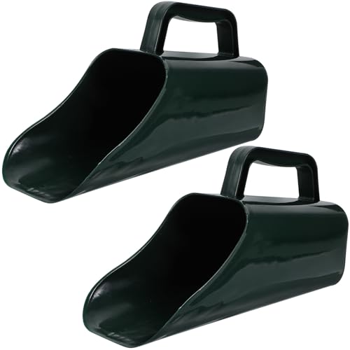 Hemoton 2pcs Fish Tank Sediment Cleaning Shovel Bucket Set, Portable Handheld Garden Soil Scoop for Aquarium Gravel and Water Plant Substrate Maintenance, Plastic Scoop Tools for Fish Tank