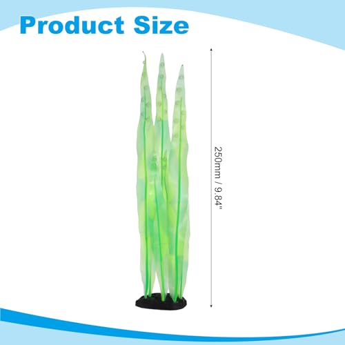 Aquarium Decoration, 10" Plastic Fish Tank Plants Artificial Silicone Glowing Kelp Aquarium Plants Ornament, (Green, 1 Pcs), Intended for Tall Fish Tank Decor/Landscaping - color: Green, size: 10"