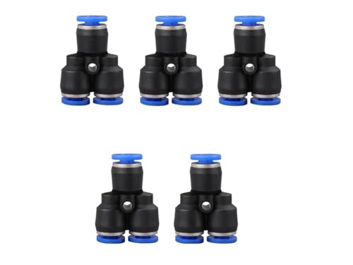 12mm OD Y splitter Push to connect Fittings,push to connect air fittings, air line push connectors (5 Pcs) - size: 0.472", style: Y spliter Union