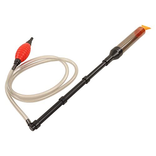 Aquarium Gravel Cleaner, Fish Tank Vacuum Cleaner with Red Air Bag, Manual Water Changer for Sand and Gravel, Includes Hose and Glass Scraper for Freshwater and Saltwater