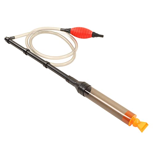 Aquarium Gravel Cleaner, Fish Tank Vacuum Cleaner with Red Air Bag, Manual Water Changer for Sand and Gravel, Includes Hose and Glass Scraper for Freshwater and Saltwater