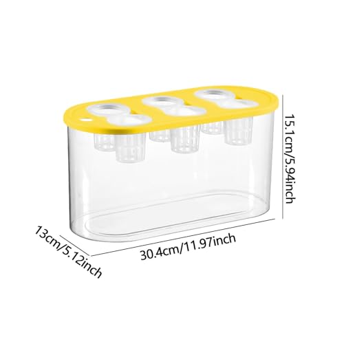Hydroponic, Hydroponic System, Planting Container, 6 Holes, Indoor Tabletop Mini Aquarium for Plants and Fish, Yellow - color: Yellow