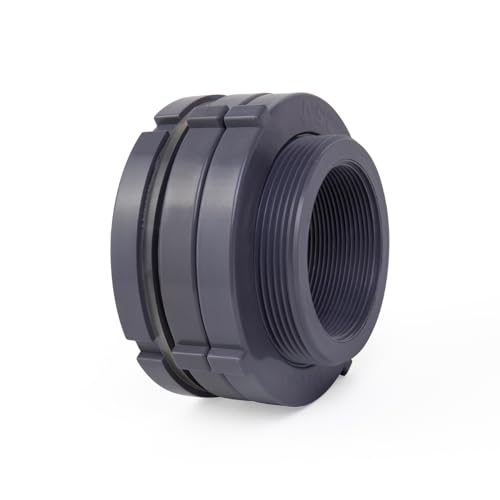 ChillWaves PVC Bulkhead Fitting 2-1/2" Double Thread Connector Adapter for Water Tank, Aquariums, Rain barrels(1-PACK) - size: 2-1/2 INCH, style: Bulkhead Fitting