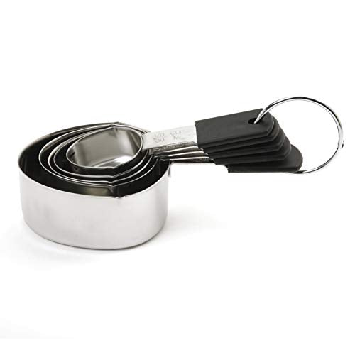 Norpro Grip-Ez Stainless Steel Measuring Cups, 5-Piece, Silver