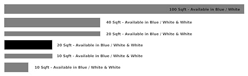 Filter Floss, Polishing Filter Pad for Fish Tank & Aquarium Filters - White/Blue - 2'x10' (20 sq. ft.) - size: 2'x10' (20 sq. ft.)