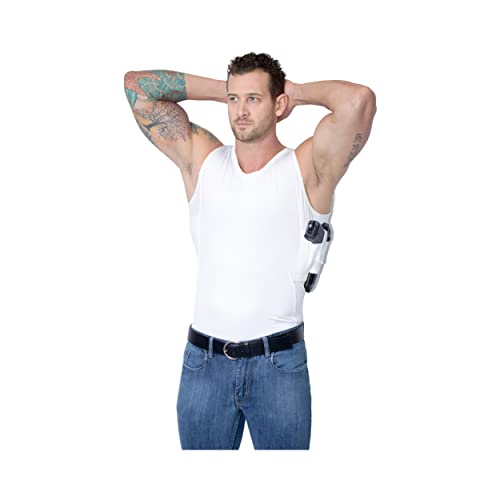 Concealed Carry Wear CCW Compression Tank Top - Tactical Everyday Carry EDC - Gun Holster Shirt for Men - color: White, size: Medium