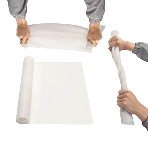 23.6'' by 15.7''Flexible Silicone Placemat Non Slip Waterproof Heat Resistant Dinner Table Transparent with Fog 2 PCS - color: Transparent With Fog-2 Pcs