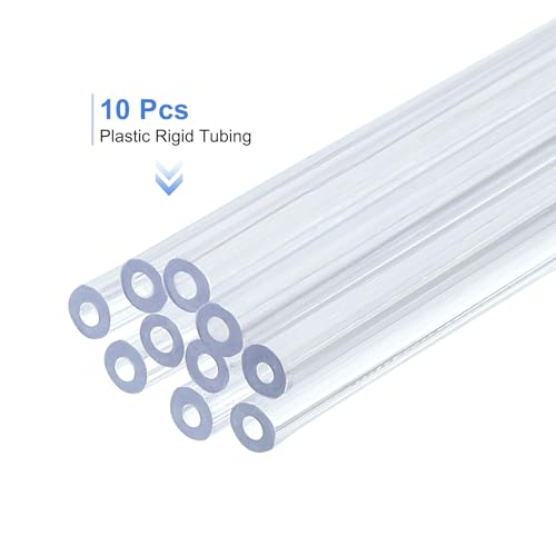 uxcell 10 Pcs Clear Plastic Rigid Tubing 1.5mm ID x 3.5mm OD, 0.5 Meters Length Round Polycarbonate Tubing for Aquarium Water Pipe, Water Cooling System, Plumbing - size: 1.5mm x 3.5mm