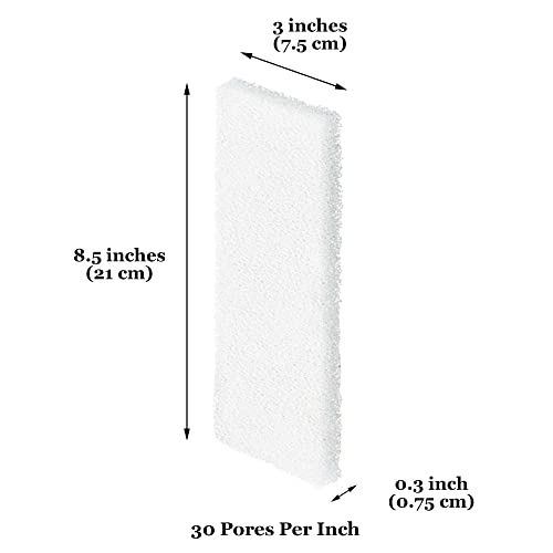 Universal Canister Filter Pads, White Foam Sponges for Aquariums, Pre-Filter for Air Purifier, 12 Pieces per Pack
