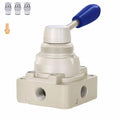 Hand Lever Valve AirTAC 4HV210-08 1/4" PT 4/2 Way Pneumatic Air 2 Position 4 Way Rotary Manual Control Direct Acting Type 0-145 PSI - size: 1/4''PT, style: 4/2 Way