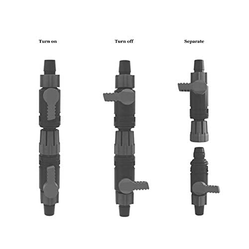 Pssopp Aquarium Water Control Valve, Double Tap Connector, Quick Release Aquarium Connector Plastic Aquarium Connector(K-16/22mm)