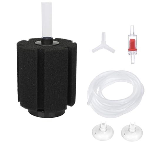 ALEGI Aquarium Bio Sponge Filter Kit with Air Tubing, Suction Cups, Check Valves for 55 Gallon Breeding Fry Betta Shrimp Fish Tank - size: Medium For 20-50 Gal