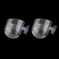 2PCS Aquarium Plant Scenery Cup Extra Large Bloodworm Feeder 19g Securely Suspended in Tank Crystal Glass Flowerpot with Suction Cup for Garden or Indoor Decor