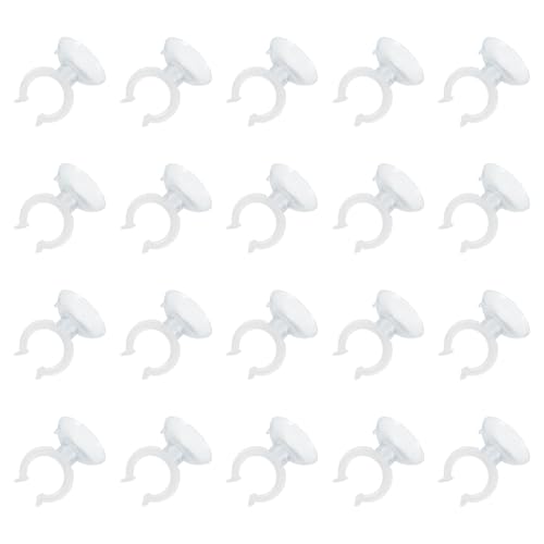 uxcell 20Pcs Aquarium Suction Cup Clips, 20mm Airline Tube Holders Clamps Cup Holder Sucker Tube Sucker for ID Airline Tubing Fish Tank, Clear