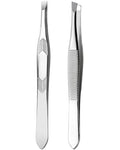Tweezers for Women Facial Hair,High Precision Stainless Steel Tweezers for Eyebrows Facial Hair, Splinter and Ingrown Hair Removal,2 Count