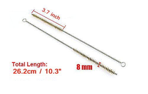 8mm Tube Brush Brass Wire 10.3 inch Long-Handle Bristle Cleaning 6-Piece - size: 8mm