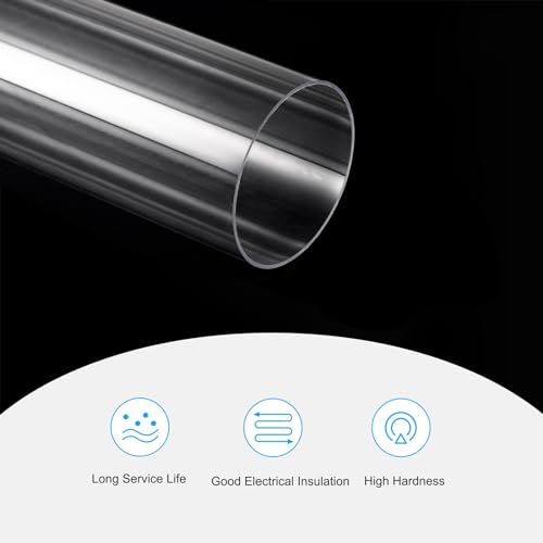 MECCANIXITY Plastic Pipe Rigid Polycarbonate Round Tube Clear 1.63"(41.6mm) ID 1.7"(43mm) OD 17" (425mm) High Impact for Lighting, Models, Water Plumbing - size: 1.63"IDx1.7"ODx17"