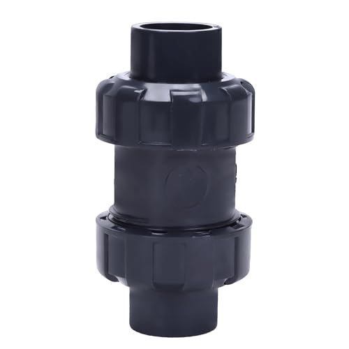 DERNORD 3/4" UPVC True Union Ball Check Valve with Full Port, EPDM Seals, Rated at 200 PSI, 3/4 Inch Socket - size: 3/4 inch