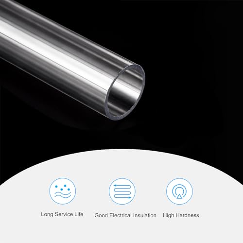 MECCANIXITY Plastic Pipe Rigid Polycarbonate Round Tube Clear 0.86"(22mm) ID 1"(25mm) OD 14" (350mm) High Impact for Lighting, Models, Water Plumbing - size: 0.86"IDx1"ODx14"