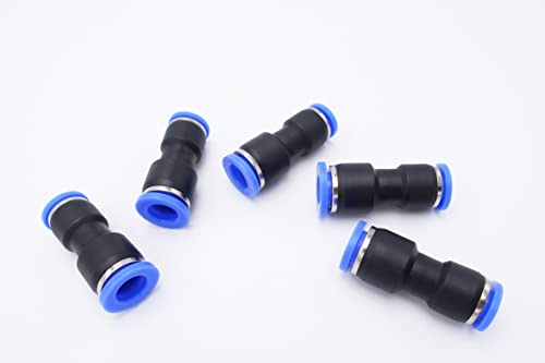 Push to Connect Fitting 5/16" Tube OD x 1/4" Tube OD Reducer, Pneumatic Air Water Straight Union Two Way Connector/Coupler (Pack of 5) - size: 5/16 inch - 1/4 inch