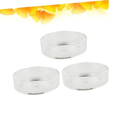 GANAZONO 5pcs Crystal Shrimp Feeding Bowl Round Transparent Feeder Dish for Shrimp Fish and Reptiles Durable Aquarium Supplies for Beautiful Tank Decoration - size: Size 2