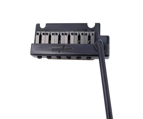 Guyker Guitar Tremolo Bridge String Spacing 10.8MM with Brass Saddle and Brass Block & Bridge Stud, Spring and Claw, Pop-In Vibrato Bar, Complete Install Kit, GG1009 Black - color: Black, String Space 10.8mm