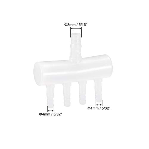uxcell 8mm to 4mm 4 Way Aquarium Air Line Tubing Splitter Connector Fish Tank Plastic Air Flow Divider Oxygen Splitter Lever Valve