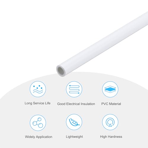 MECCANIXITY 2Pcs 0.24 Inch PVC Rigid Tube Round Pipe 4mm ID 6mm OD 12" High Impact for Water Pipe, Aquarium, Fish Tank, Greenhouse Garden, White - color: White, size: 4mm x 6mm