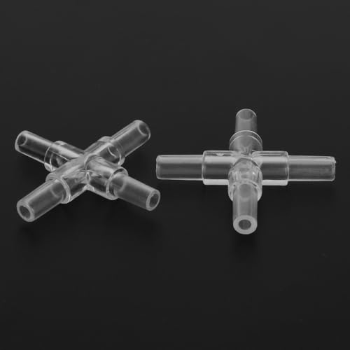 30Pcs 4mm Transparent PVC Air Tubing Splitter Kit - L Shape 3 Way 4 Way Connector for Aquarium Air Pump Accessories(4 Way Adapter) - style: 4 Way Adapter