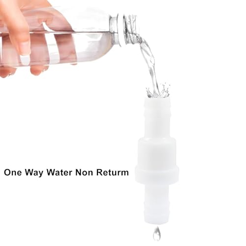 1/2" One Way Inline Check Valve 2 Pcs, Non Return Ozone Resistance PVDF Plastic One-Way Fuel Oil Water Gas Pump Air Check Valve - size: 1/2 Inch-6Pcs