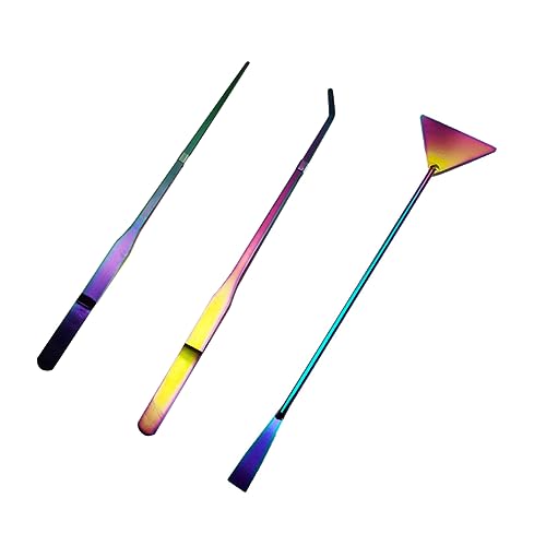 3Pcs Aquatic Plants Tweezers Set 27cm Stainless Steel Aquarium Tools Curved and Straight Aquascaping Tweezers for Fish Tank Maintenance and Water Plant Care