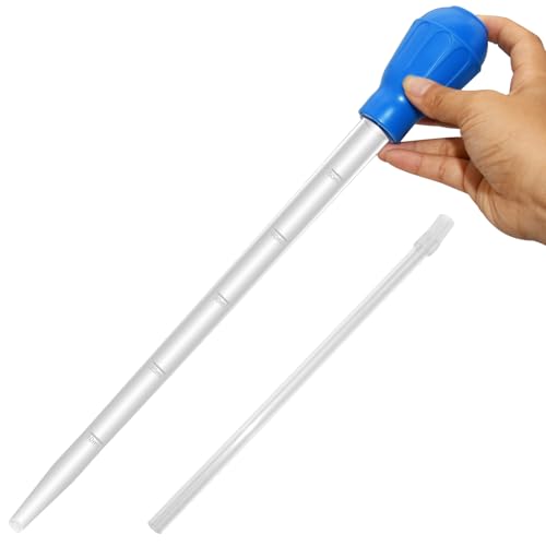 Extra Long Turkey Baster for Aquarium, 27.7 Inch Aquarium Coral Feeder, 50ml Aquarium Water Changer Siphon for Fish Tank Cleaning