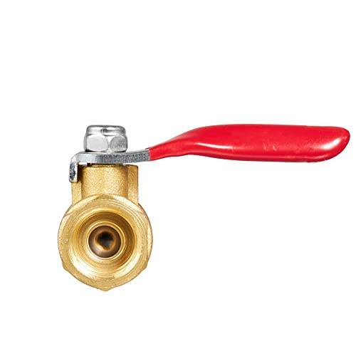 Brass Ball Valve Shut Off Switch, Tubing Fitting Straight Coupling Adapter 2pcs (1/4" NPT Female x 1/4" NPT Female) - size: 1/4" NPT Female x 1/4" NPT Female