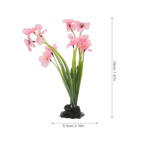 UKCOCO 2pcs Artificial Pink Aquarium Plants 2.16x1.77x8.25in Realistic Plastic Water Grass Decor Safe for Betta Fish Tanks Easy Install for Desktop & Large Aquariums