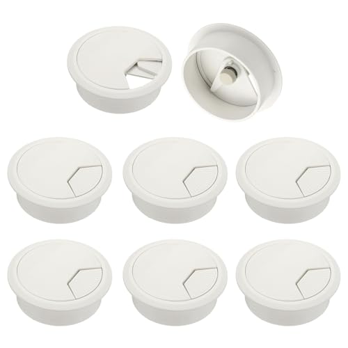 M METERXITY 8-Pack Cable Hole Cover, 2.8 Inch 70mm ABS Desk Cable Wire Cord Grommet Hole Cover for Home/Office Desktop Wire Organizer [White] - color: White, size: 2.8"