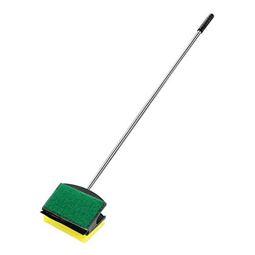 SOCHII 2 Side Fish Tank Brush Aquarium Glass Sponge Clean Brushes Flexible Aquatic Pump Cleaner Algae Scraper Aquarium Cleaning Tools Yellow S