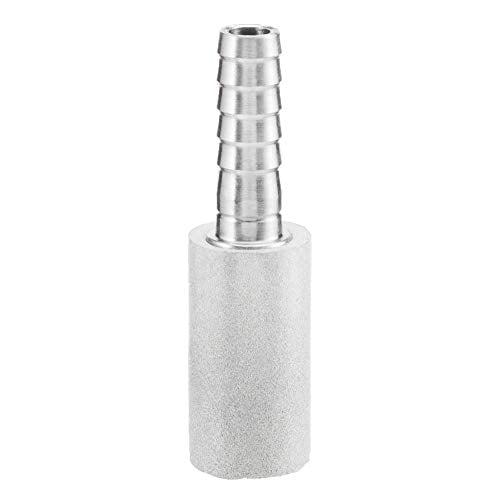 Stainless Steel Aeration Stone, 0.5 Micron Diffusion Stone with 1/4" Hose Barb, Stainless Steel Aeration Oxygenation Stone Carbonating Stone for Home Brewing Beer (Pack of 2) - size: Without thread