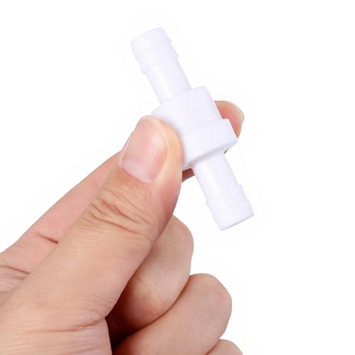 4 PCS 3/8" Check Valve, Check Valve Non Return Ozone Resistance Barb Hose Aquarium Checks Valves for Pump Vacuum Oil Water Gas Fuel, White