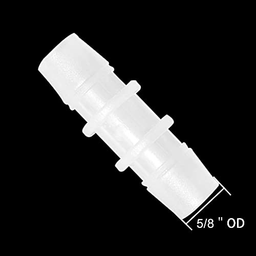 Plastic Hose Barb Fitting 5/8" x 5/8" Pipe Connectors Joint Splicer Mender Adapter Union for Aquarium Household Adapters Fuel Gas Liquid Air (Pack of 10) - size: 5/8 Inch-10pcs