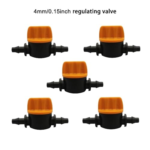 5pcs Miniature Inline Water Valve Plastic Adjustable Flow Control for Aquarium Airlines, Drip Irrigation, Model Crafting, Black - color: Black