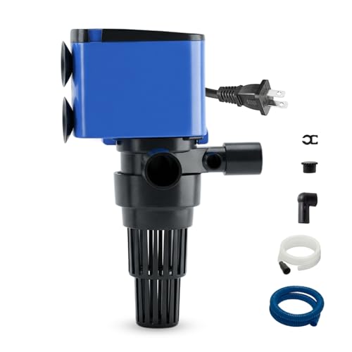 Aqua Dream 210 GPH Aquarium Powerhead - 3-in-1 Submersible Filter Pump with Air Oxygenation & Adjustable Flow, 15W High-Performance Water Circulation Pump for Fish Tanks - 9 Pcs - color: Blue; 9 Pc, size: 210 GPH