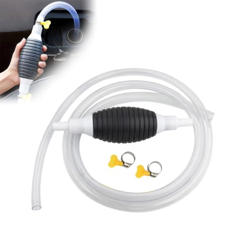 Multifunctional Liquid Siphon Pump, Hand Fuel Transfer Pump, Large Diameter Manual Fluid Extractor for Gasoline, Fuel, Diesel, Water, Fish Tank - With 3.2/4.9/6.5/9.8ft Hose (2, With 4.9ft Hose)