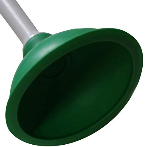Drain Plunger, Small Hand Force Plumber Helper, Little 4 inch Cup Clog Remover, Tiny Rubber Unclogger in 9" Short Handle for Kitchen Sink, Bathroom Toilet, Shower Bath Tub (Green + Yellow)