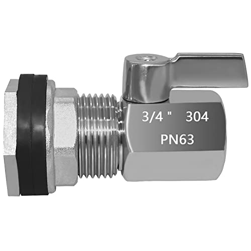 Beduan Spigot Rain Barrel Faucet Kit Stainless Steel 3/4" GHT Rain Barrel Valve with 3/4" Female Bulkhead Fitting Adapter Water Tanks, Aquariums, Tubs, Pools - size: 3/4" Female Bulkhead Fitting+3/4 GHT Valve