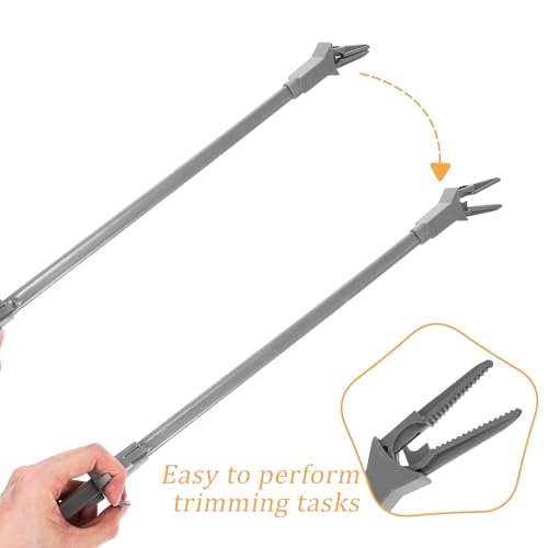 4pcs Long Aquarium Tongs - 20 Inch Plastic Tweezers for Easy Plant Maintenance - Aquarium Grabber Tool for Freshwater and Saltwater Tanks, Fish Feeding 50cm - color: Grey