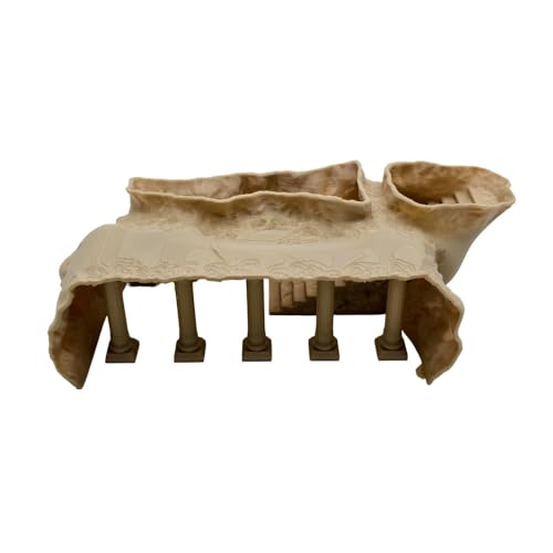 Ancient Aquatics Roman Column Ruins Castle Aquarium Decor, Fish Tank Cave Hideout Decoration, 3D Print Greece Castle Ornament, Safe for Freshwater & Saltwater Tanks (Khaki, M-7.5") - color: Khaki, size: M-7.5"