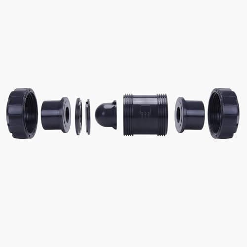 DERNORD 1" UPVC True Union Ball Check Valve with Full Port, EPDM Seals, Rated at 200 PSI, 1 Inch Socket - size: 1 Inch